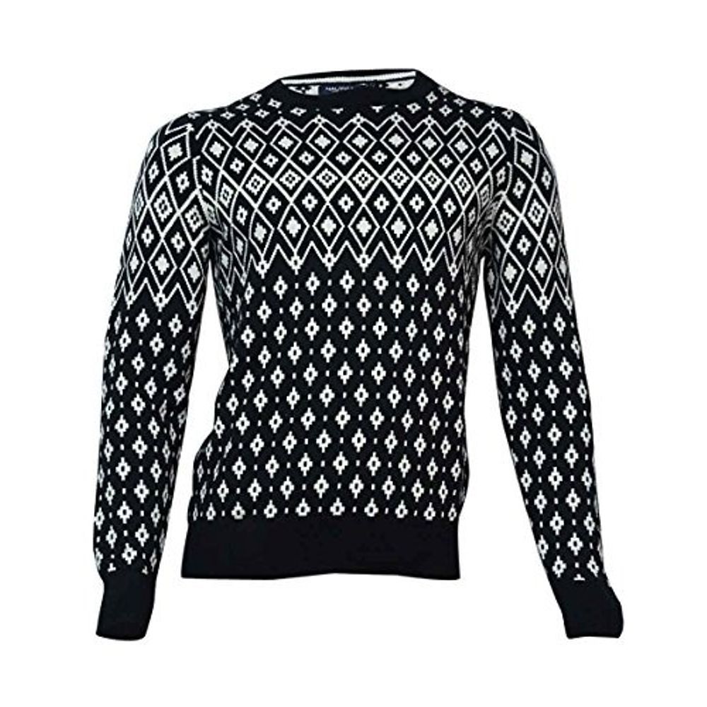 Nautica Men Patterned Crew Neck Sweater True Black